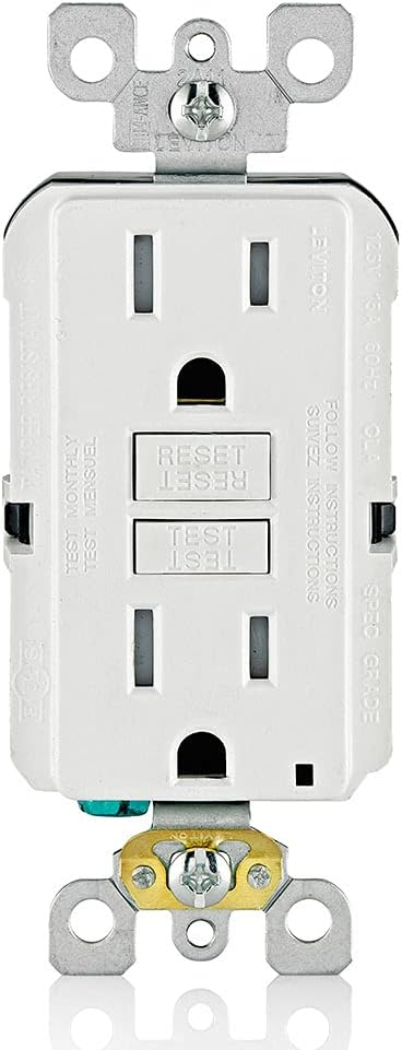 Leviton Smartlockpro Series 15A Self Test Tamper Resistant GFCI Outlet GFTR1-W