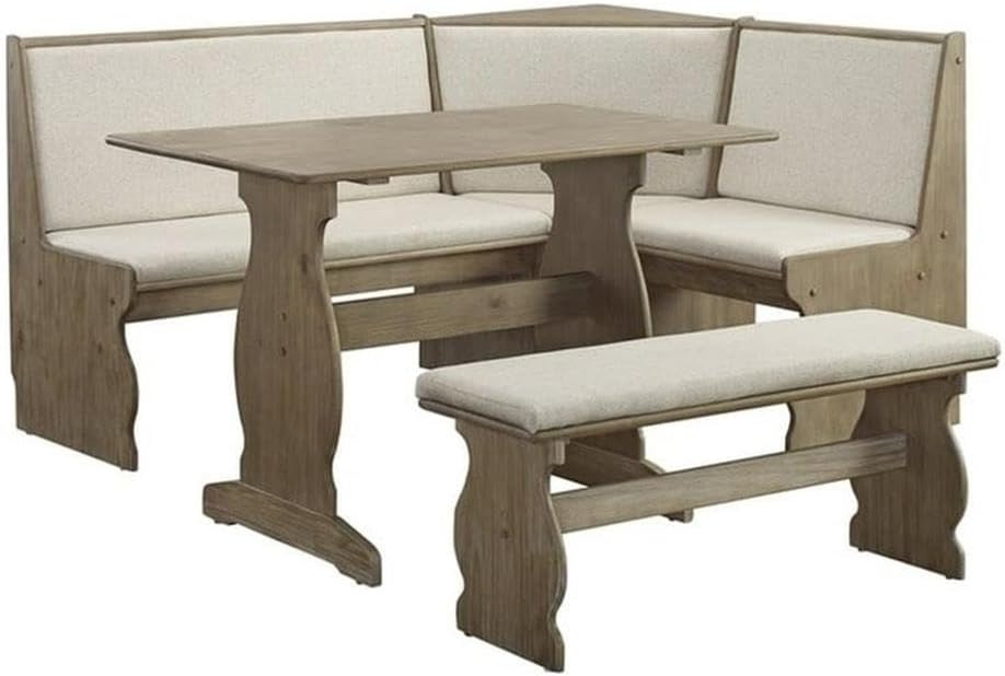 Riverbay Furniture Madison 3 Piece Adult Transitional Wood Adaptable Dining Furniture Sets Brown