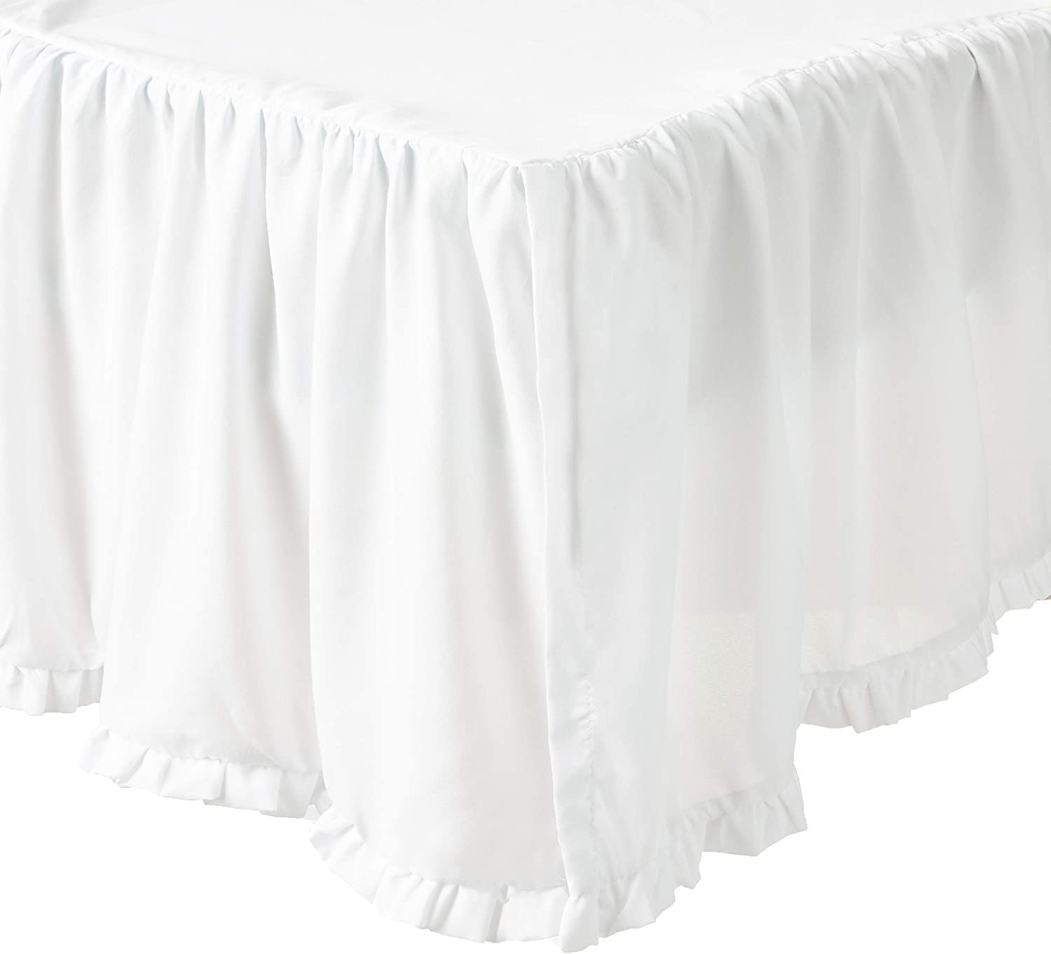 Greenland Home Fashions Sasha White Bed Skirt 15"