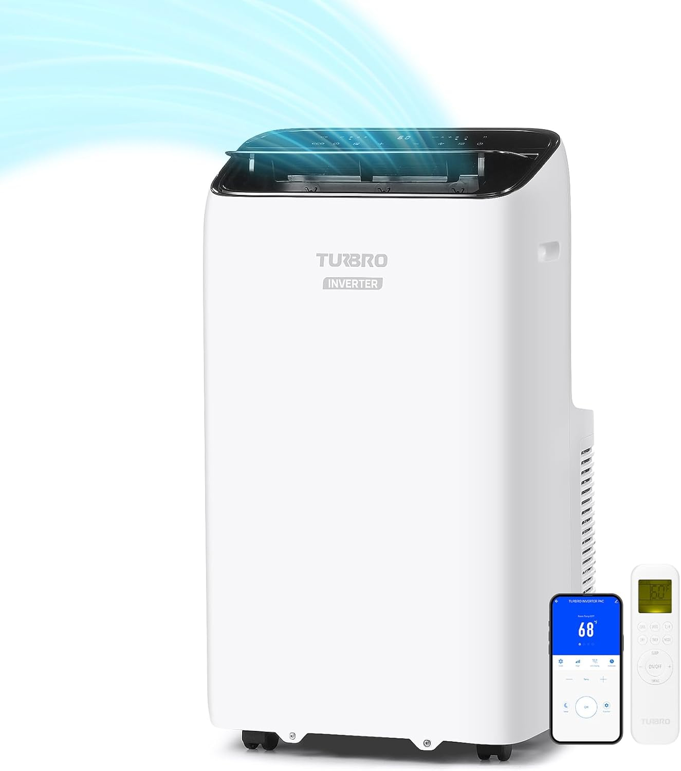 TURBRO Turbro Greenland 14,000 Btu Inverter Portable Air Conditioner, High Efficiency, Quiet Operation, Cools Up To 600 Sq. Ft., Dehumidifier & Fan, With Remote, Wifi, And Alexa/google Assistant
