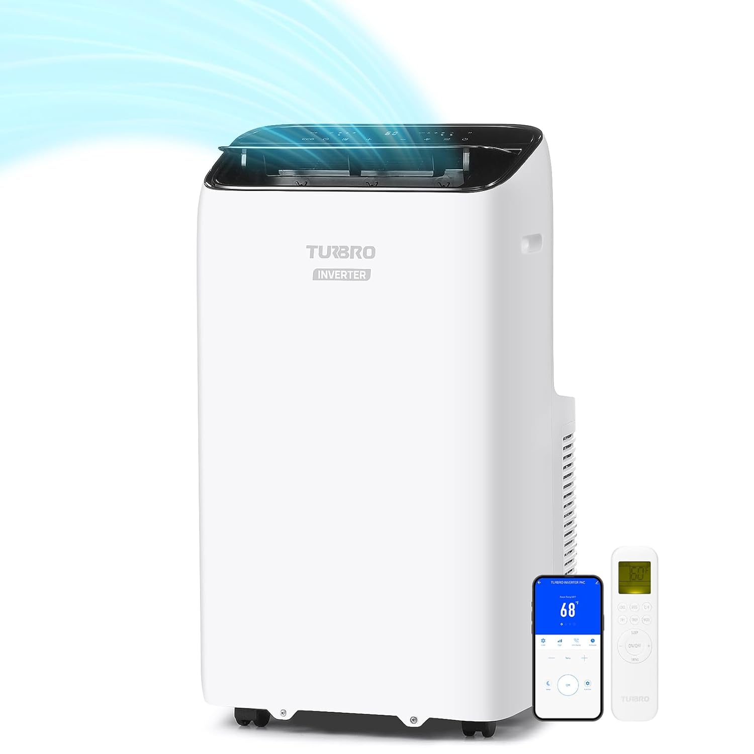 TURBRO Turbro Greenland 14,000 Btu Inverter Portable Air Conditioner, High Efficiency, Quiet Operation, Cools Up To 600 Sq. Ft., Dehumidifier & Fan, With Remote, Wifi, And Alexa/google Assistant