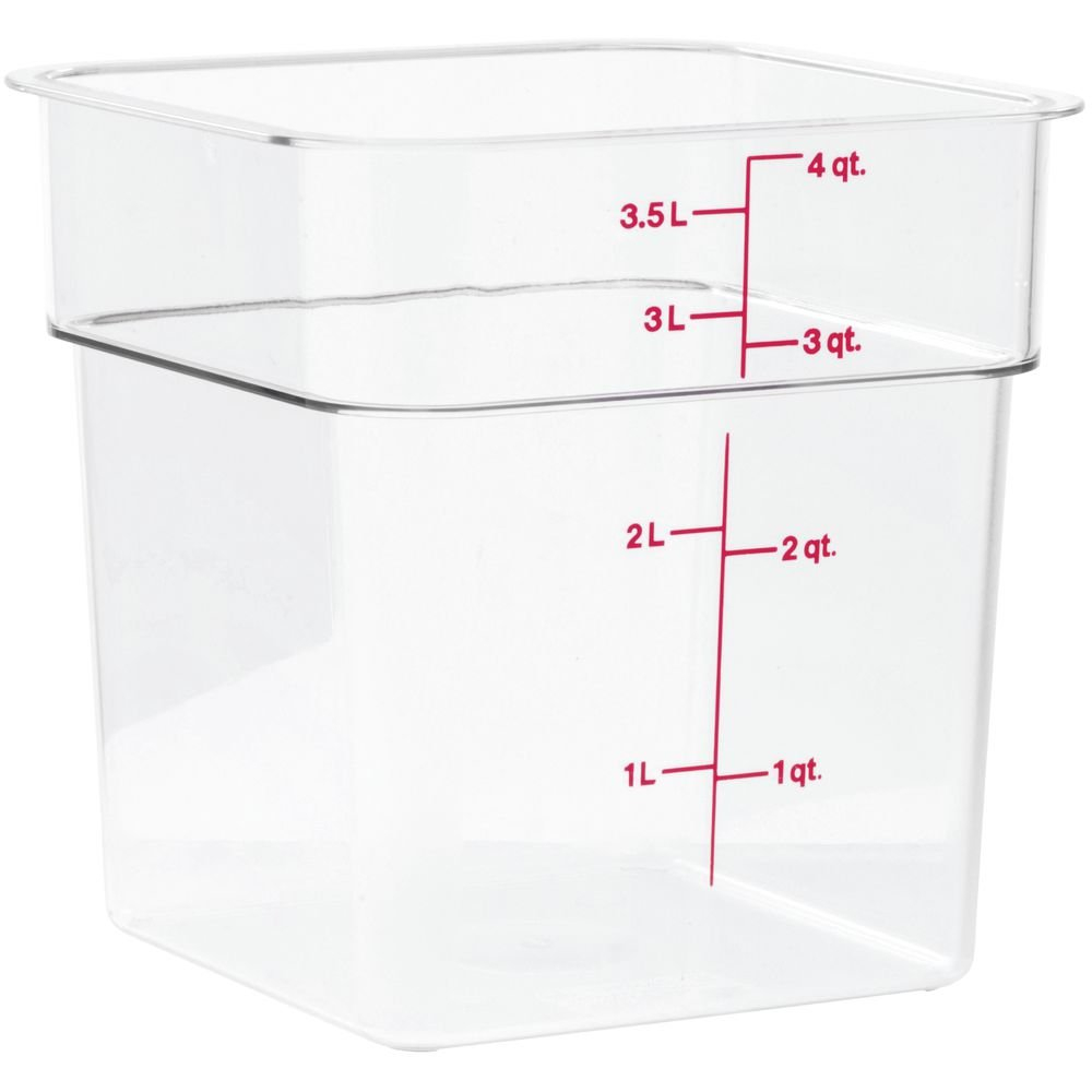 Cambro Clear 4QT Square Food Container 4SFSCW135