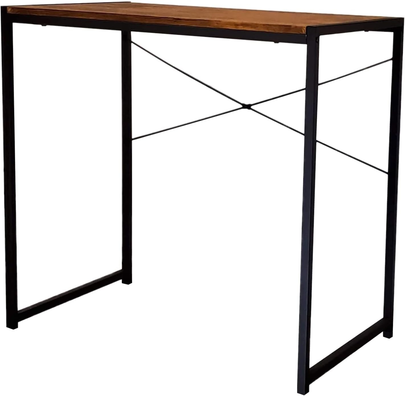 eHemco Multifunction Rectangular Home Office Writing Study Desk with Black Top and Silver Legs
