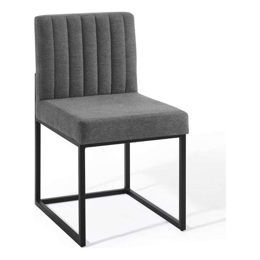 Modway Carriage Channel Tufted Sled Base Upholstered Fabric Dining Chair