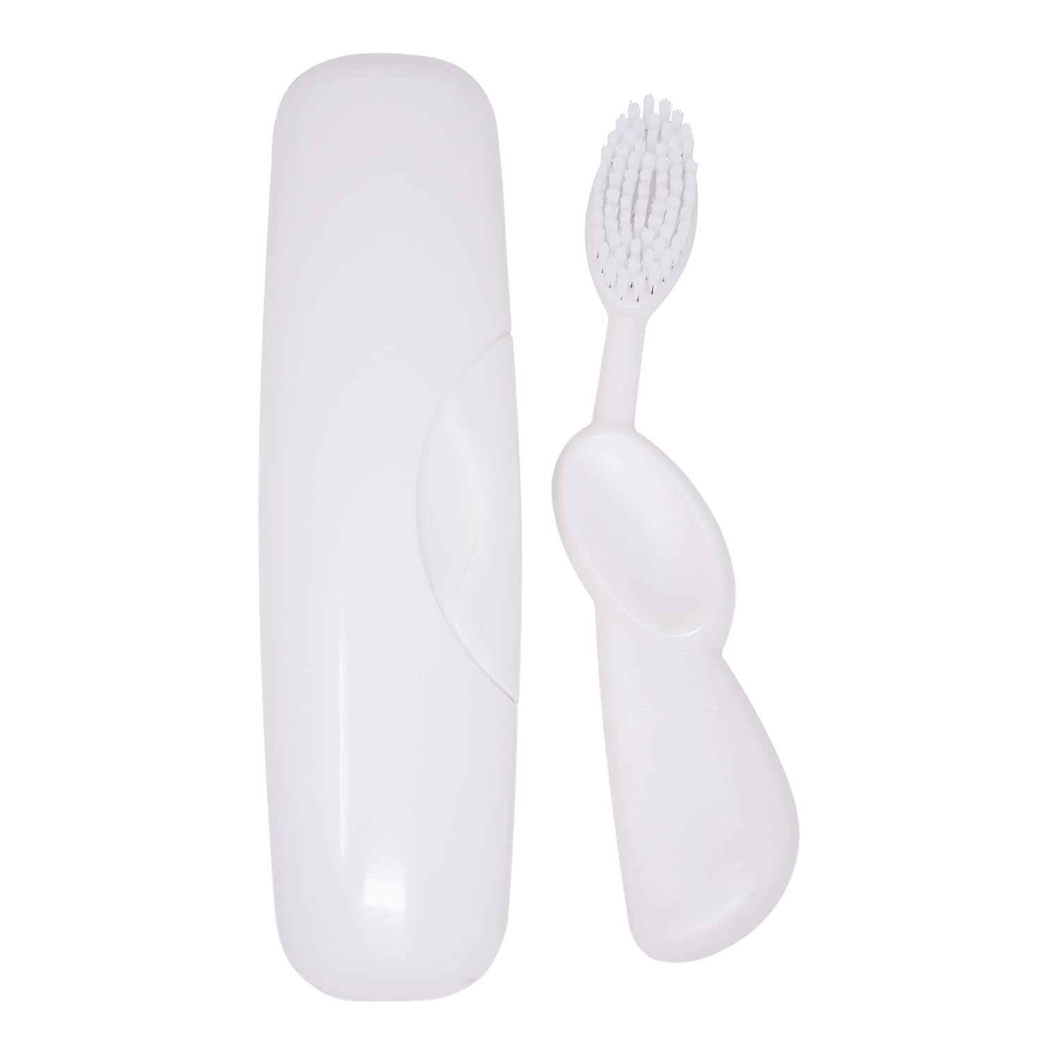 RADIUS Toothbrush Original Big Brush, BPA Free ADA Accepted - Right Hand - White Brush with White Case