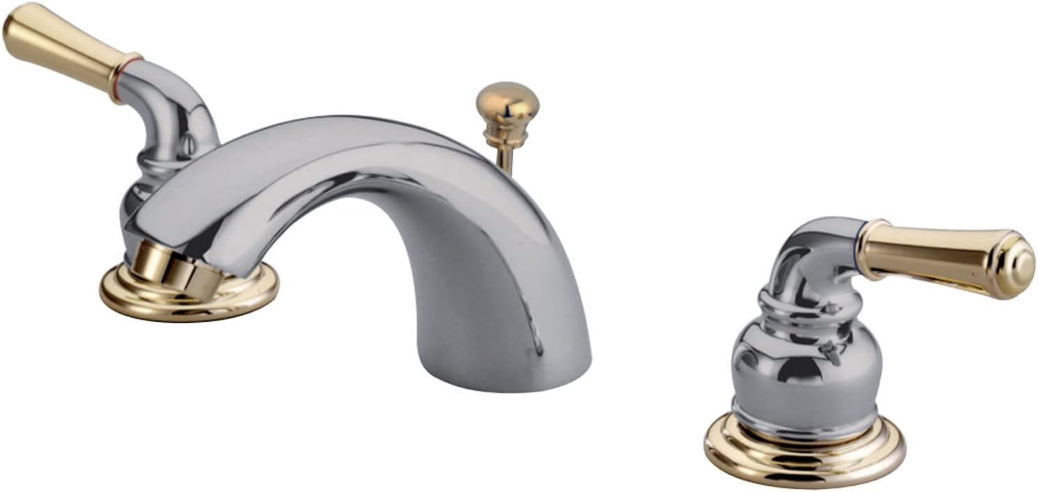 Kingston Brass KB954 Magellan Mini-Widespread Bathroom Faucet, Polished Chrome/Polished Brass