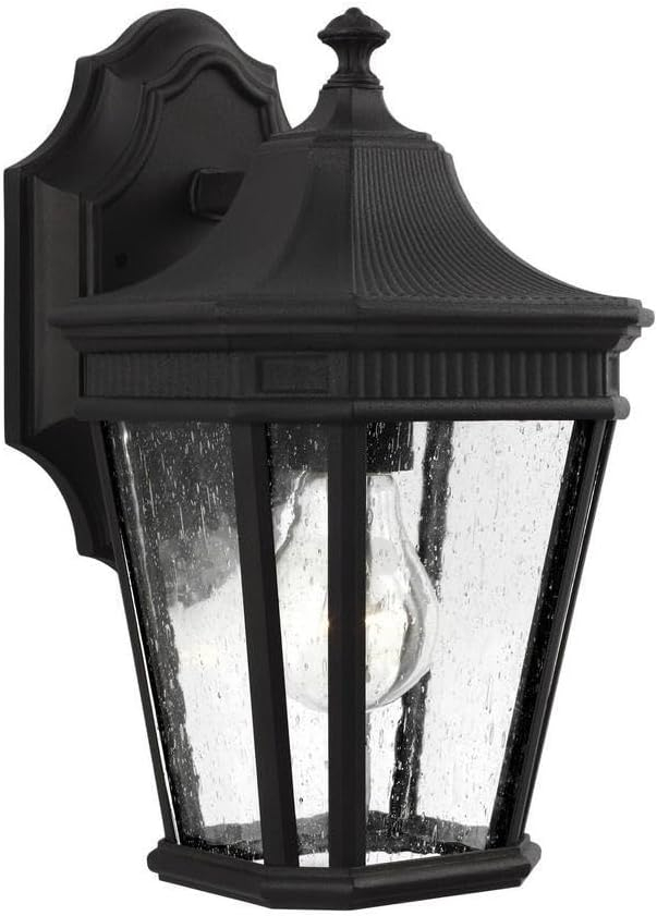 Sea Gull Lighting OL5420BK Cotswold Lane - Outdoor Wall Lantern Traditional Aluminum Approved for Wet Locations in Traditional Style - 6.5 Inches Wide by 11.5 Inches High
