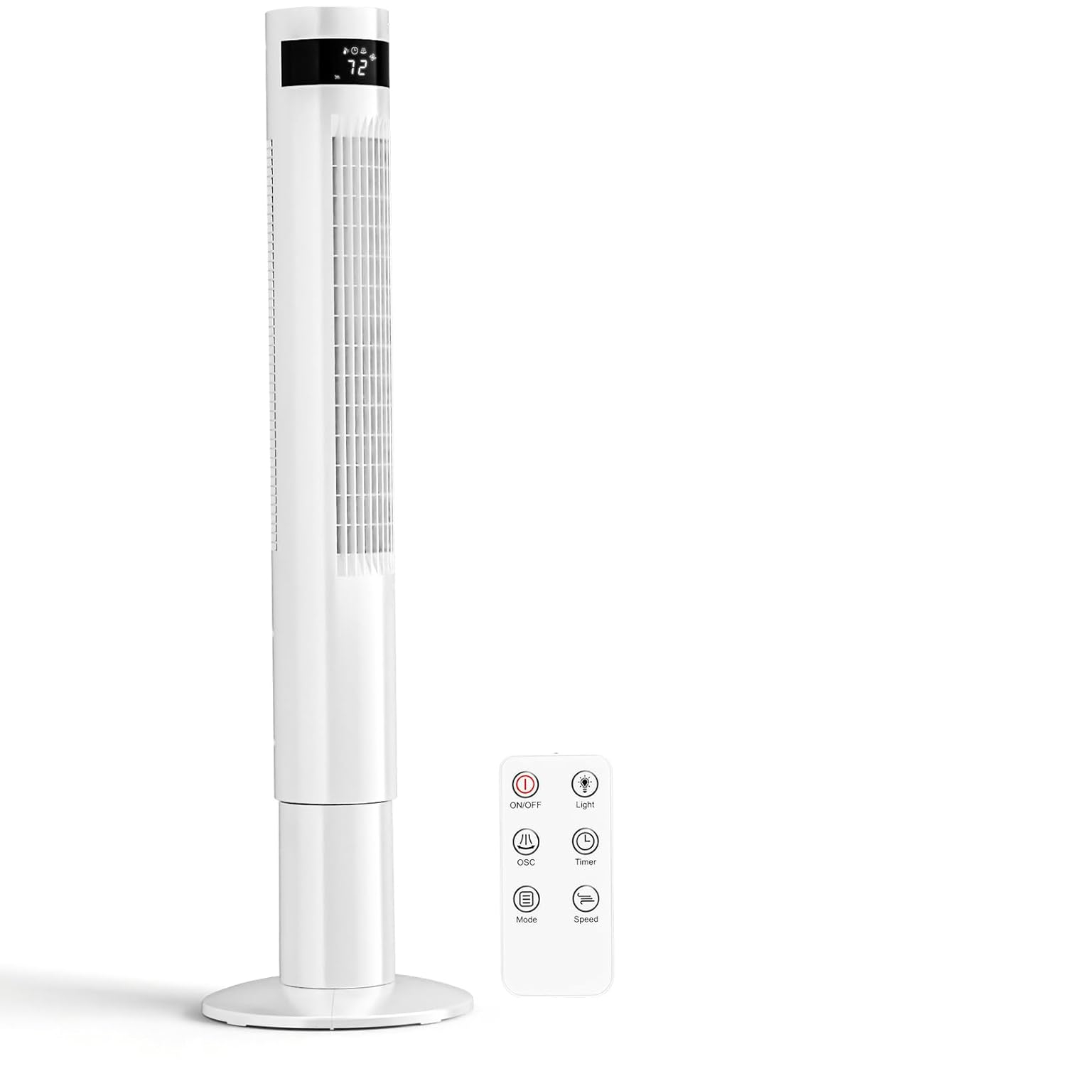 Tower Fan Portable Electric Oscillating Fan Quiet Cooling Remote Control Standing Bladeless Floor Fans 3 Speeds Wind Modes Timer Bedroom Office (36 inch, Black)