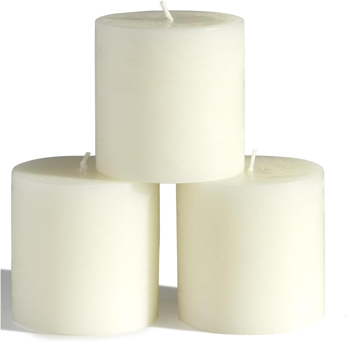 CANDWAX 3x3 Pillar Candle Set of 3 - Decorative Candles Unscented and No Drip Candles - Ideal as Wedding Candles or Large Candles for Home Interior - Ivory Candles Pillar 3x3