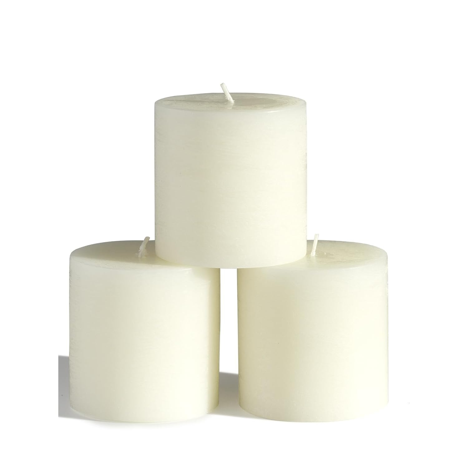 CANDWAX 3x3 Pillar Candle Set of 3 - Decorative Candles Unscented and No Drip Candles - Ideal as Wedding Candles or Large Candles for Home Interior - Ivory Candles Pillar 3x3