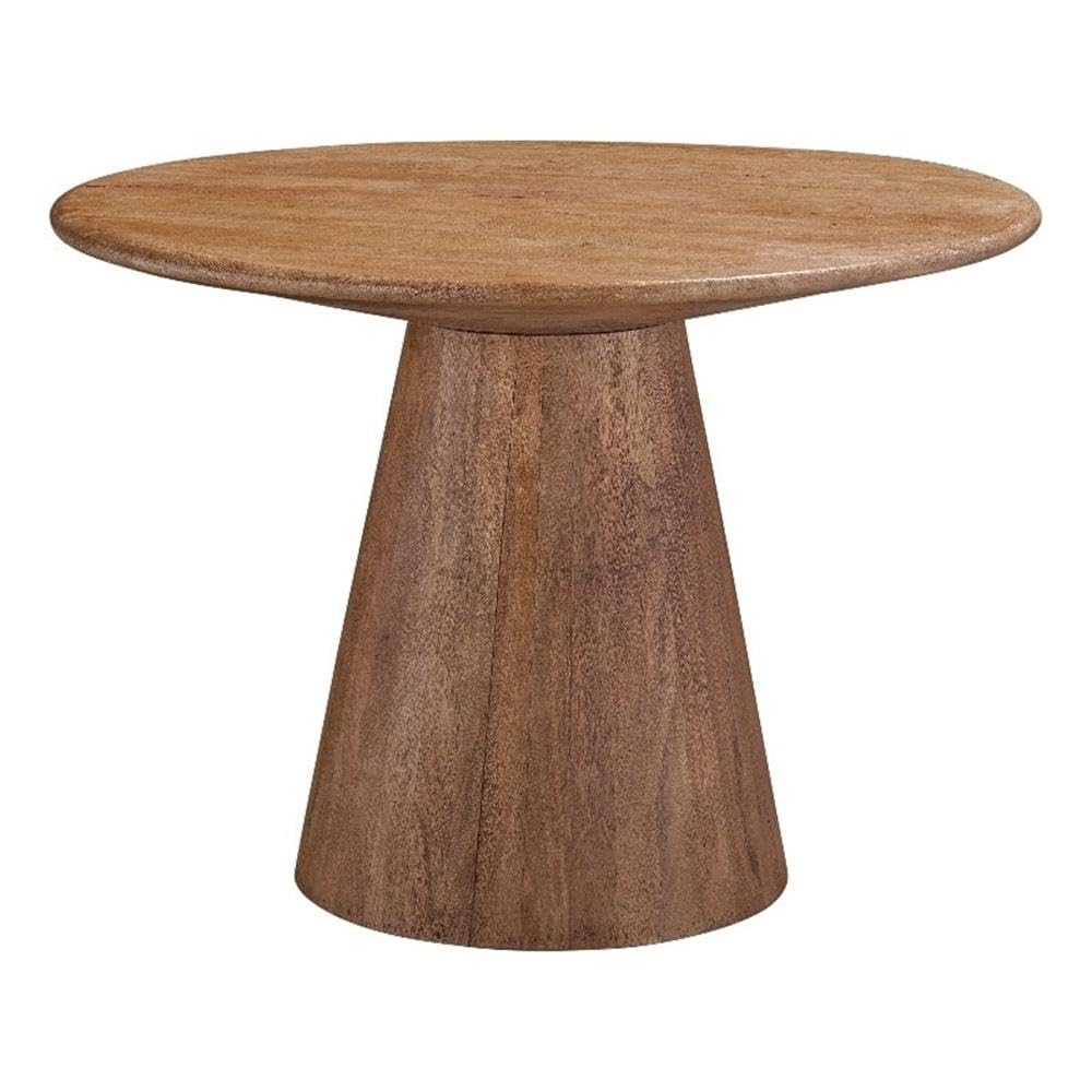 Chestnut Brown Round Mango Wood Dining Table