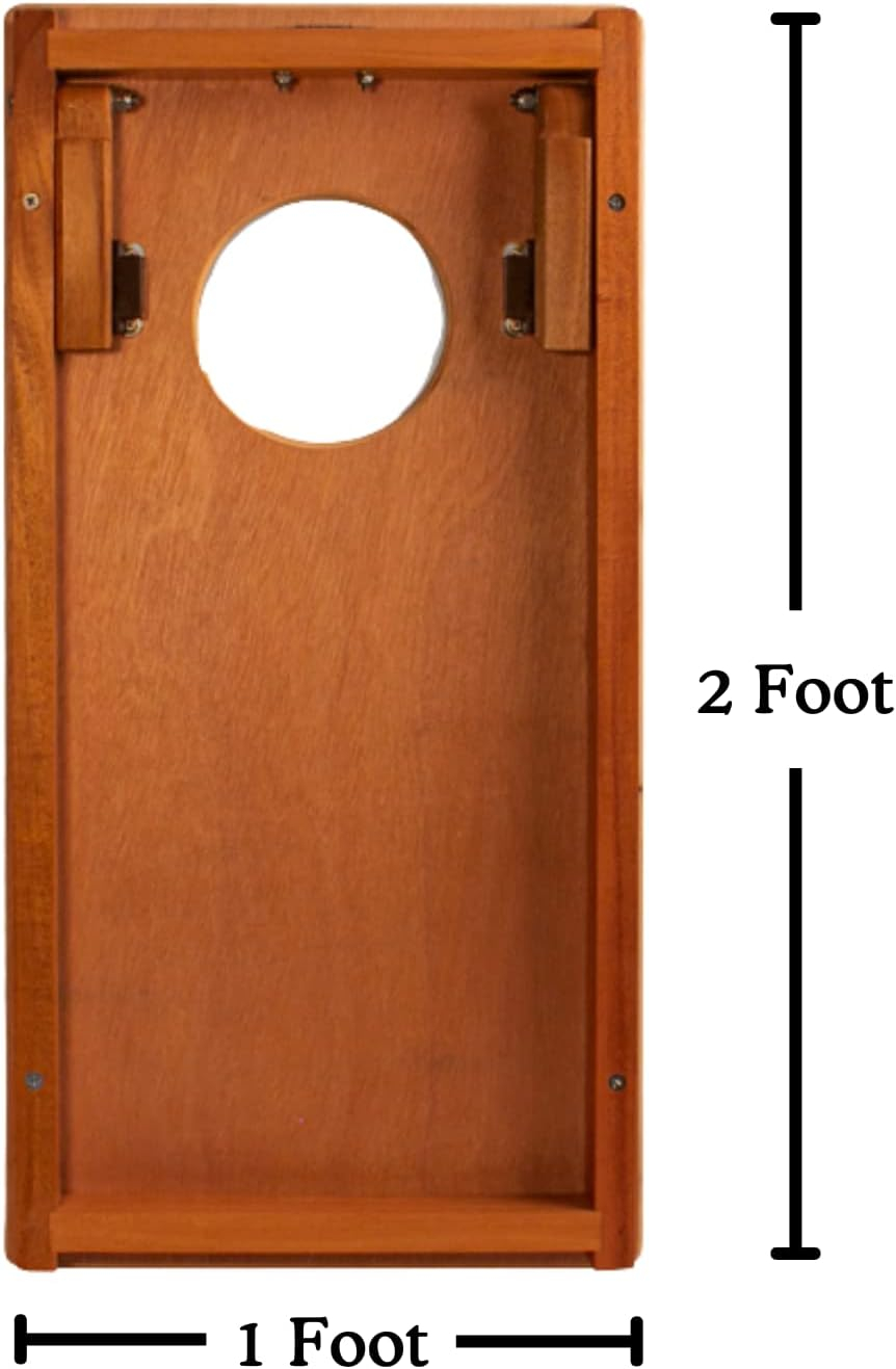 Retro Mahogany Travel Size Cornhole Boards with Backpack