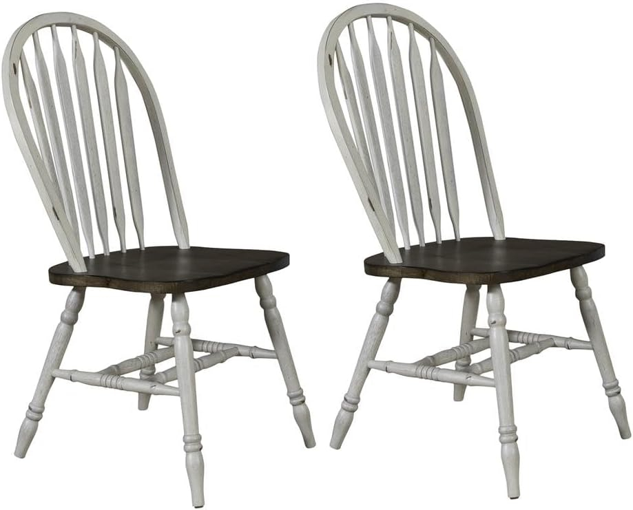Carolina Crossing Windsor Side Chair- White- Set of 2