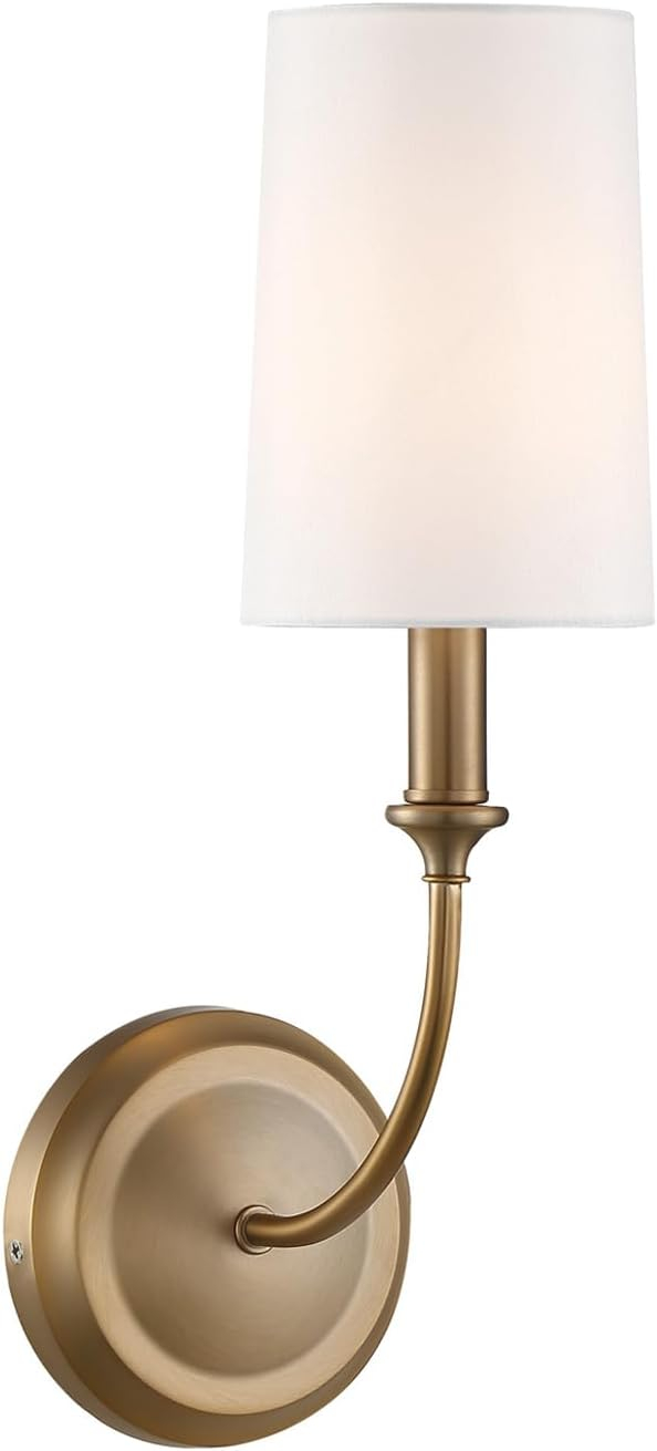 Vibrant Gold Geometric Sconce with White Glass Shade
