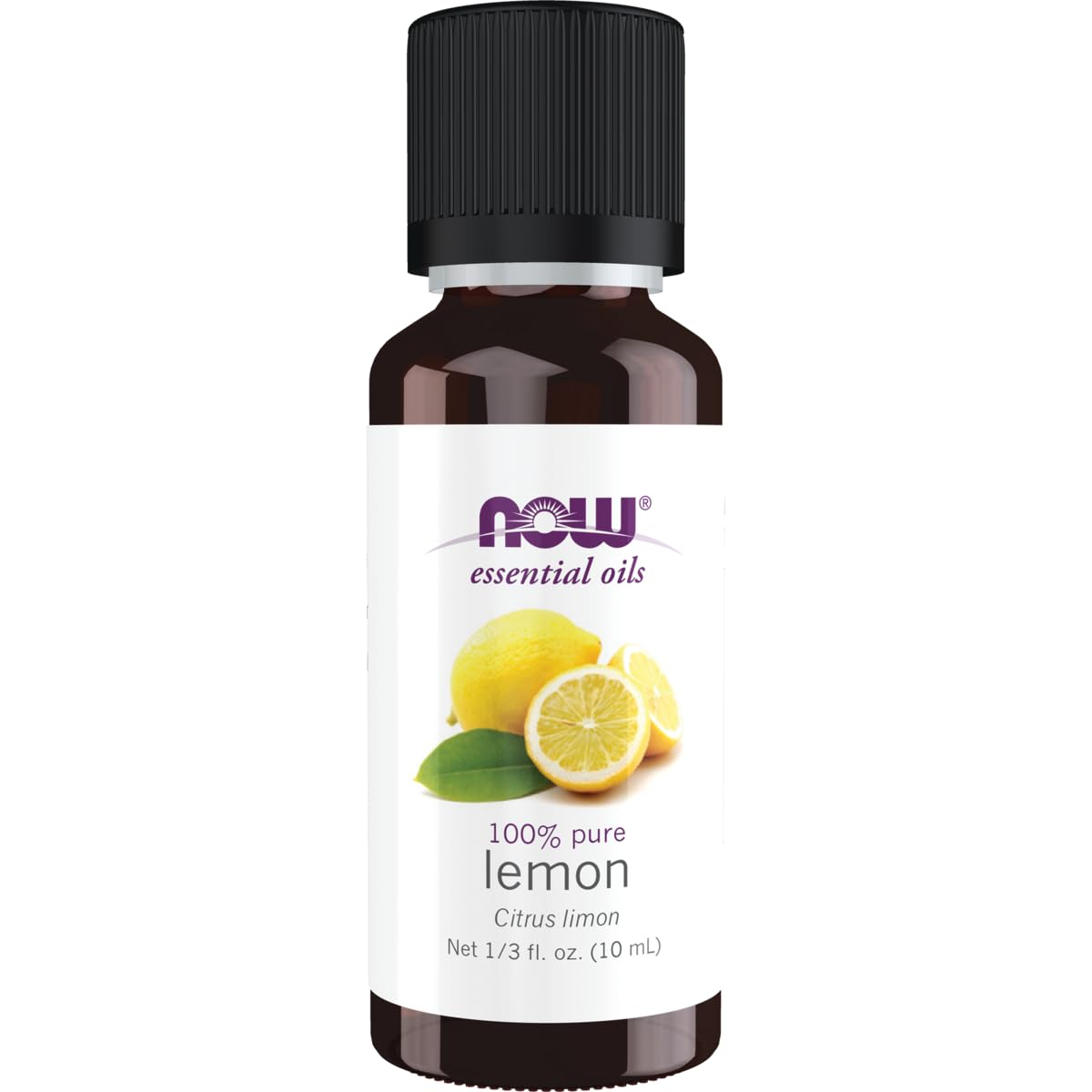 NOW Essential Oils, Lemon Oil, Cheerful Aromatherapy Scent, Cold Pressed, 100% Pure, Vegan, Child Resistant Cap, 1-Ounce