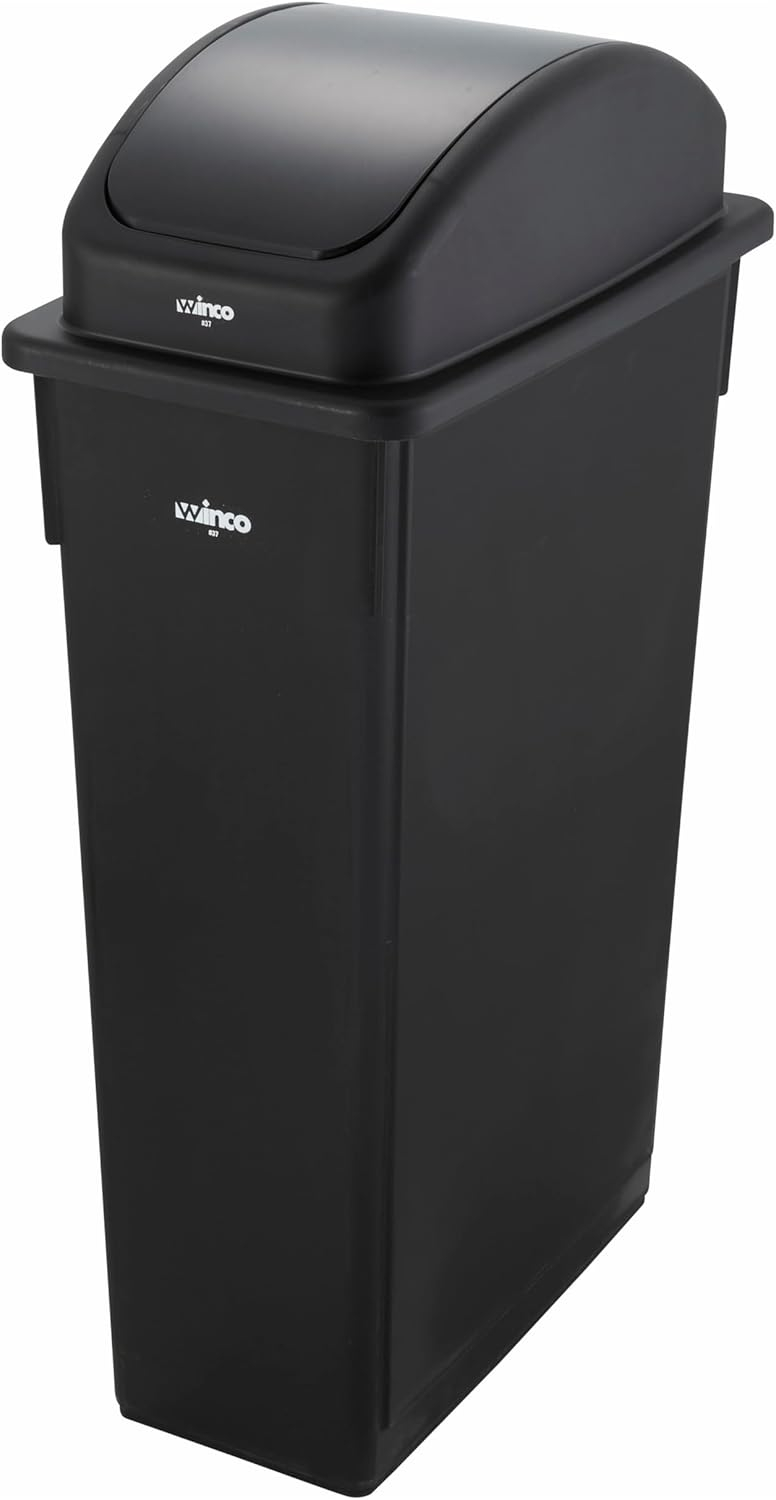 Black Rectangular Plastic Trash Can Cover, 20.4"
