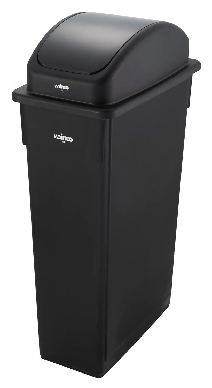Black Rectangular Plastic Trash Can Cover, 20.4"