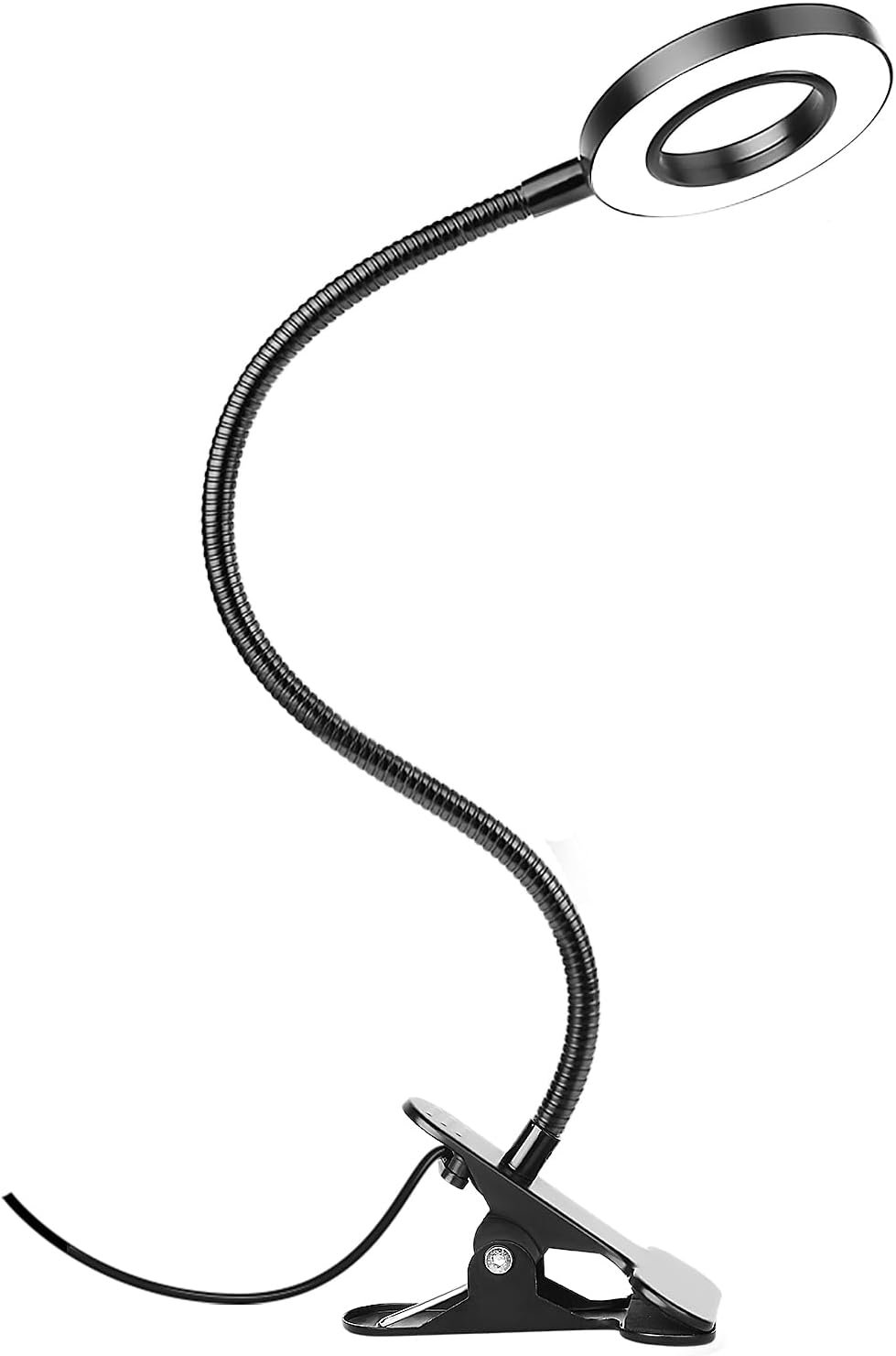 Desk Clip on Lamp for Reading Home Office, 10 Dimmable Brightness 3 Modes, Clamp Light for Bed Headboard