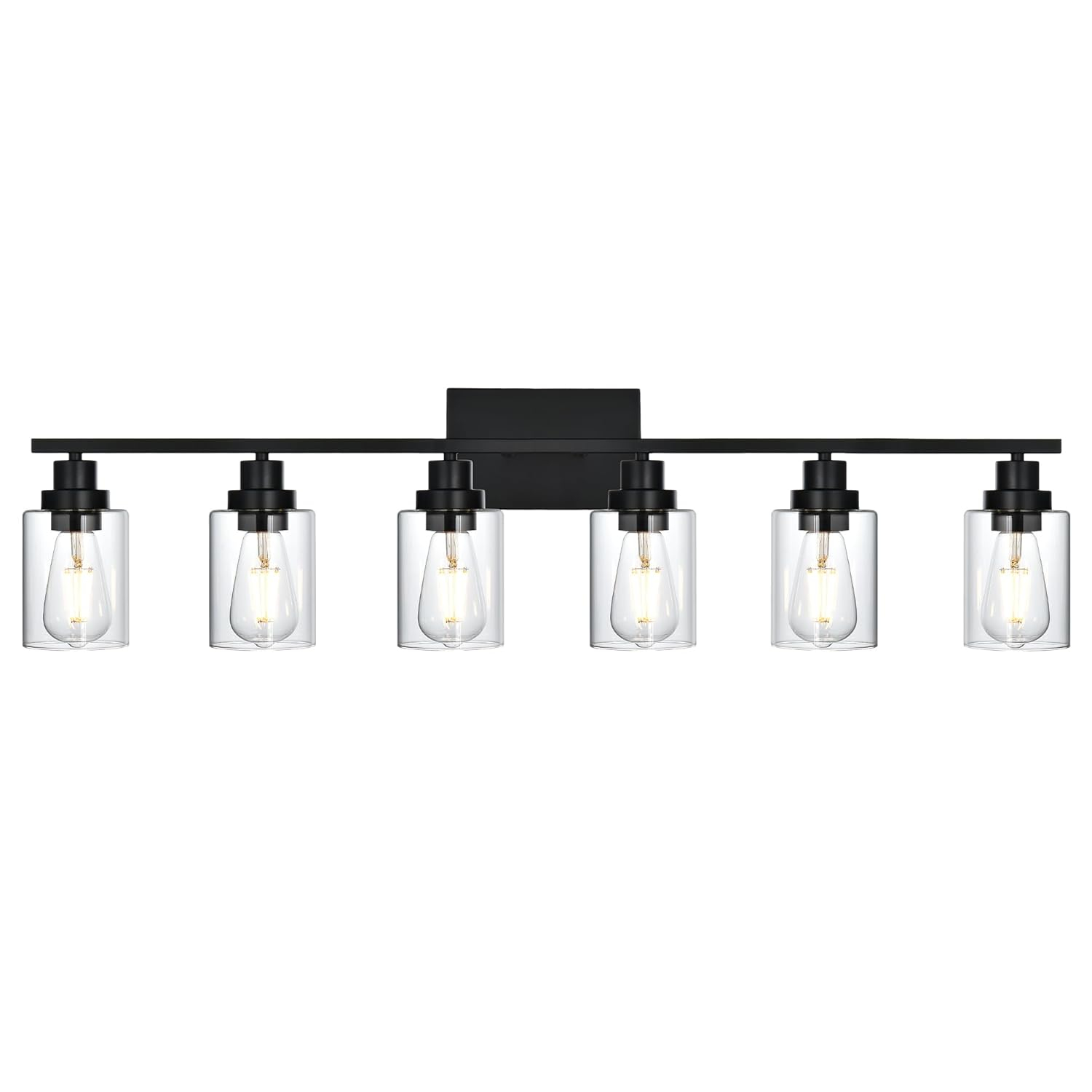VINLUZ  Modern 6-lights Vanity Lighting Fixture for Bathroom black