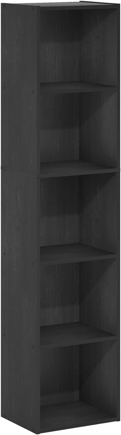 Furinno Pasir 5-Tier Open Shelf Bookcase, Blackwood
