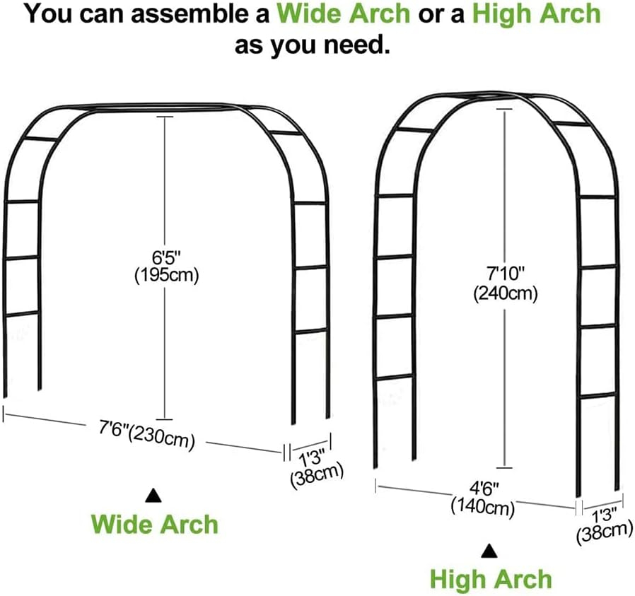 Army Green Powder Coated Metal Garden Arbor Arch