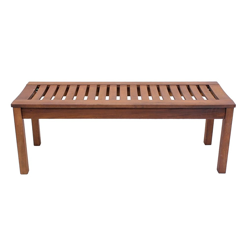 Eucalyptus Wood Backless Bench with Natural Oil Finish, 4 Feet