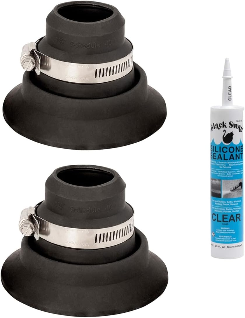 Bennington Roof Collar Repair Boot 2 Pack with Sealant Vent Flashing - Fits 1.5"-2" Pipe, Made in The USA
