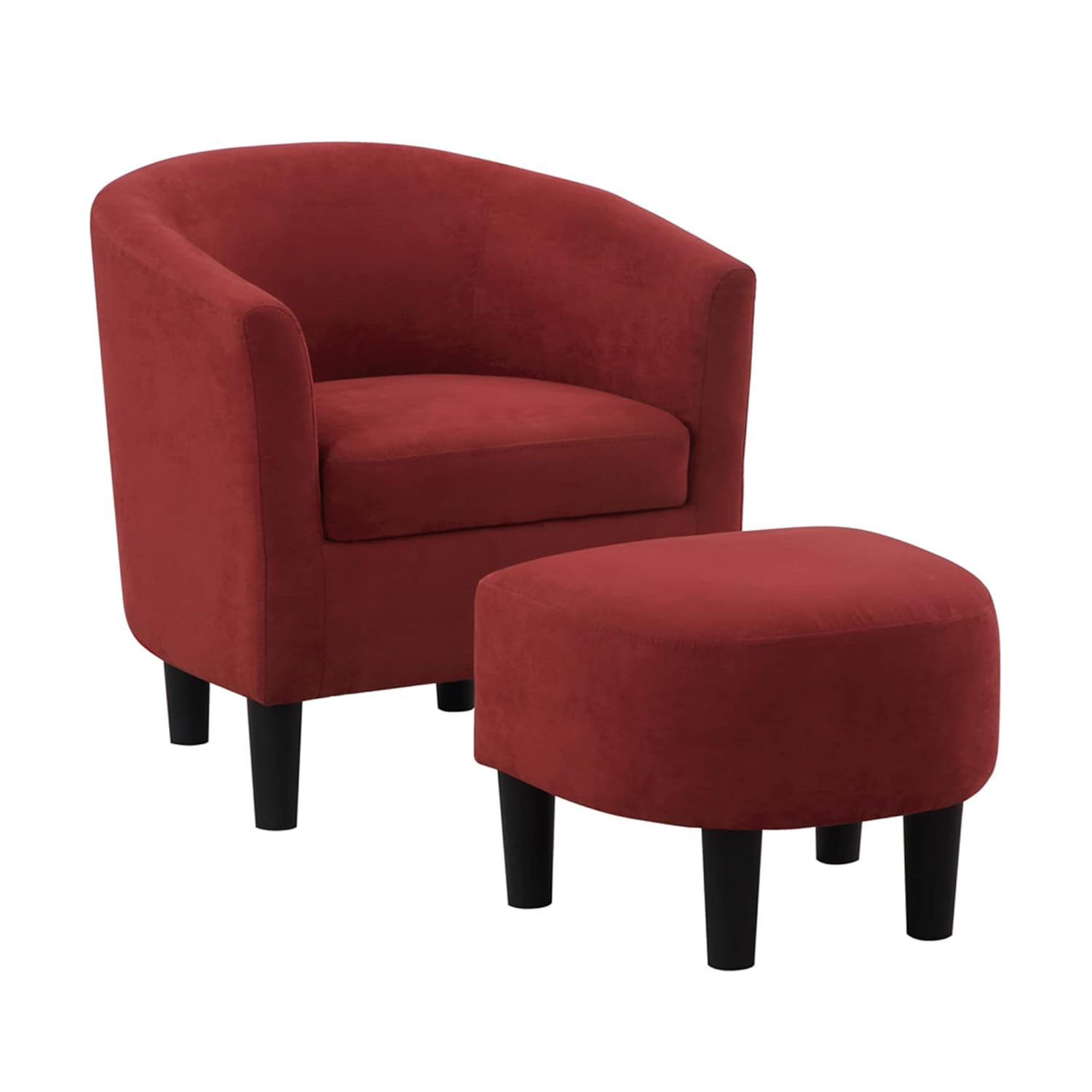 YFbiubiulife Take  Seat Churchill Accent Chair with Ottoman  Forest Green Faux Leather