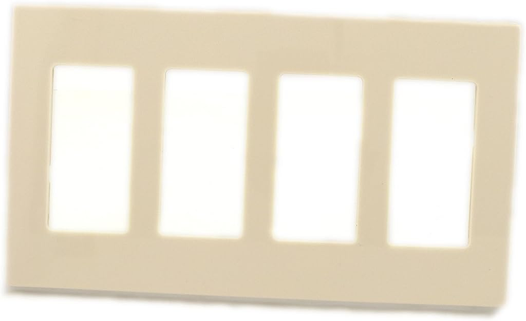 Light Almond 4-Gang Screwless Polycarbonate Wallplate