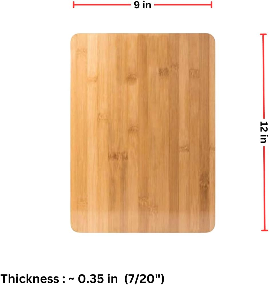 (Set of 12) 12"X9" Bulk Plain Bamboo Cutting Chopping Board | For Customized, Personalized Engraving Purpose | Wholesale Premium Bamboo Board (Without Handle)
