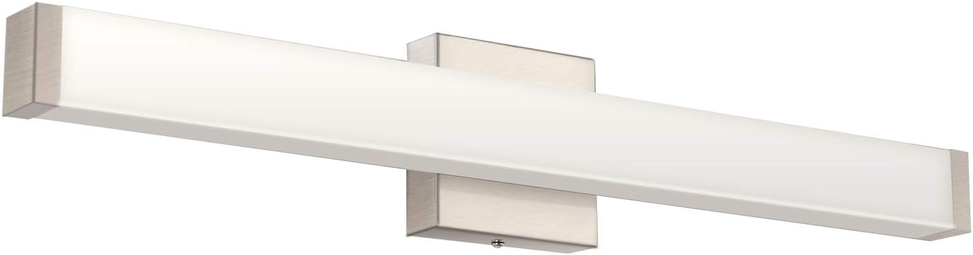 Bathroom Vanity Light Brushed Nickel Square LED 24 inch 14W 4000K Natural White Light Wall Bar Lighting Fixtures Over Mirror