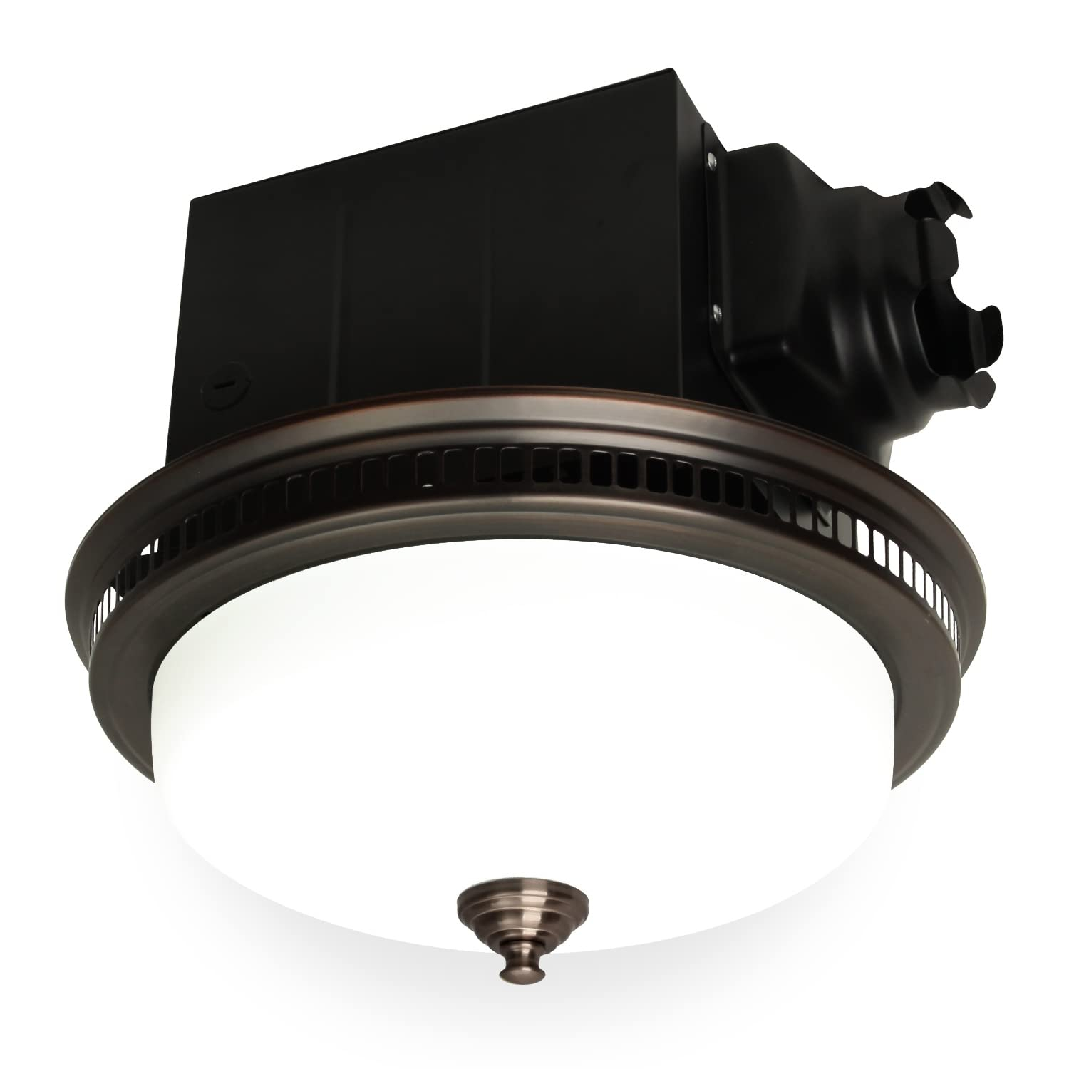 Akicon Ultra Quiet Bathroom Exhaust Fan with LED Light and Nightlight 110CFM 1.5 Sone Oil Rubbed Bronze Finish Bright White