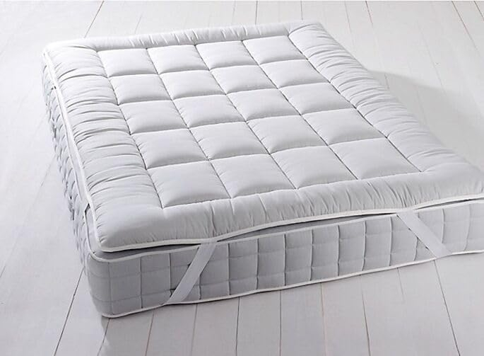 Royal Hotel Bedding Plush Mattress Topper, Twin, 2 Inches Hypoallergenic Overfilled Down Alternative Anchor Bands Mattress Topper