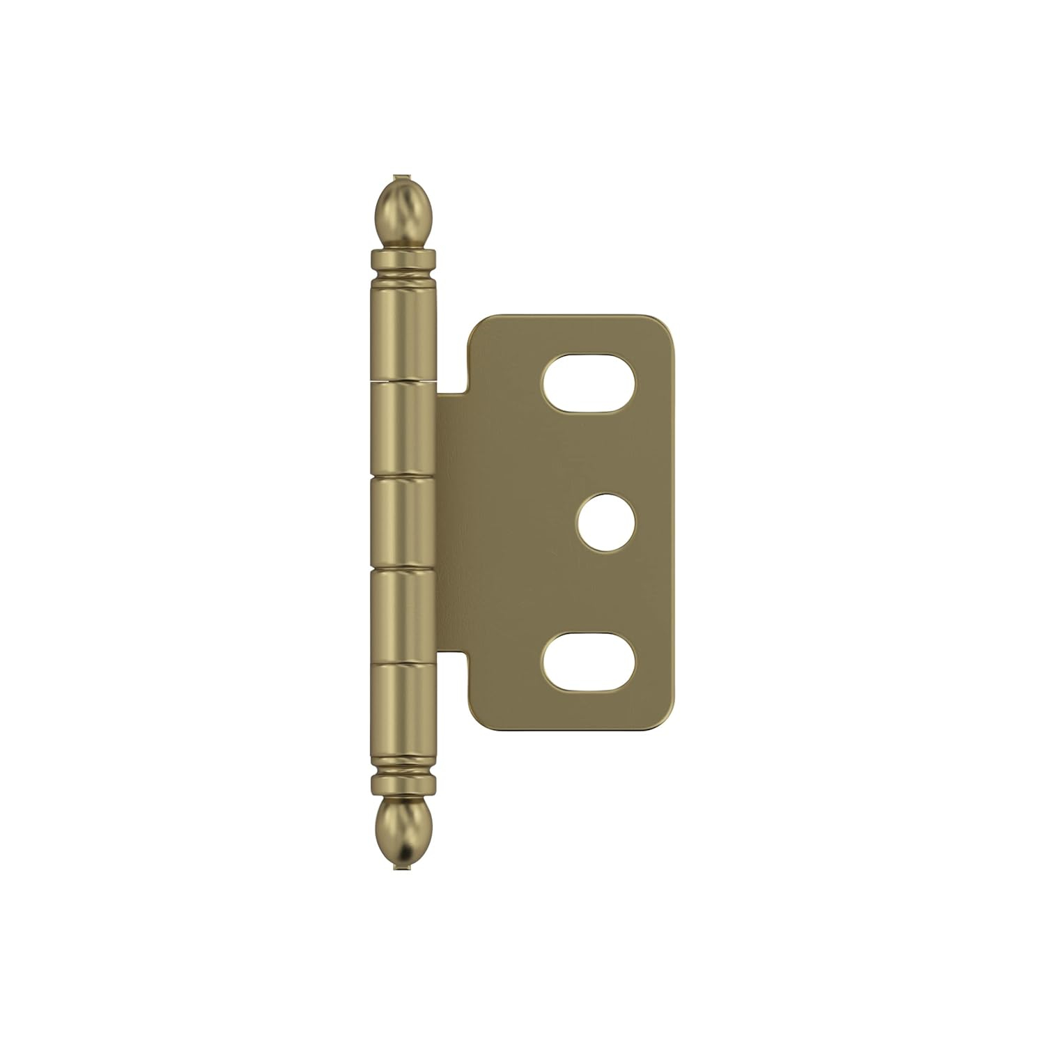 Golden Champagne 3/4 in. (19 mm) Door Thickness Full Inset, Partial Wrap Ball Tip Cabinet Hinge - Single Hinge