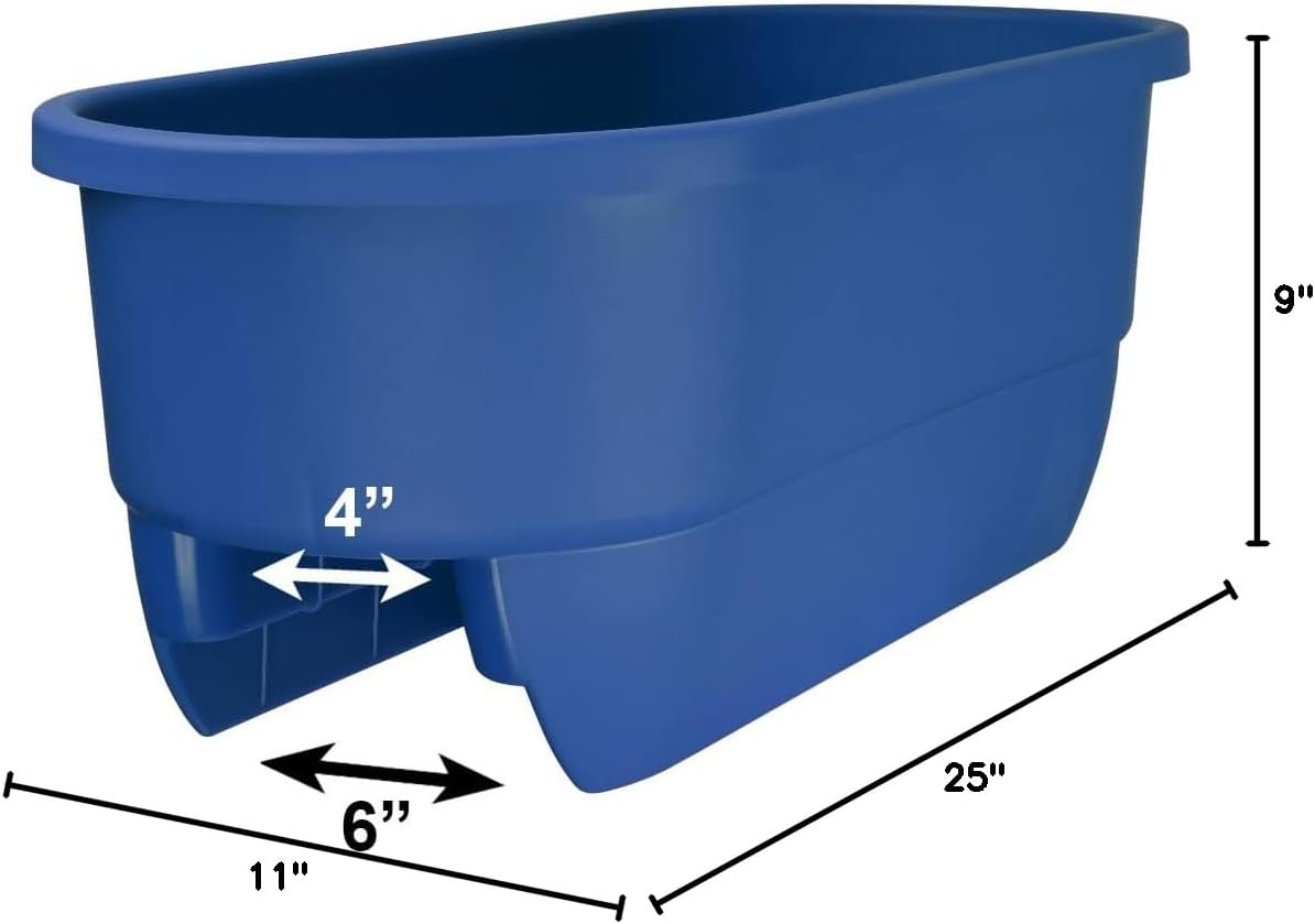 HOME DEK DEKOR DUAL-BLUE Dual Rail Planter
