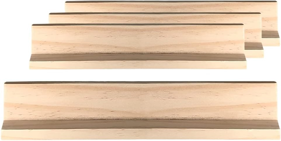 Bene Casa 4-Piece Wooden Domino Holder/Rack Set – Premium Wood Racks for Easy Tile Organization