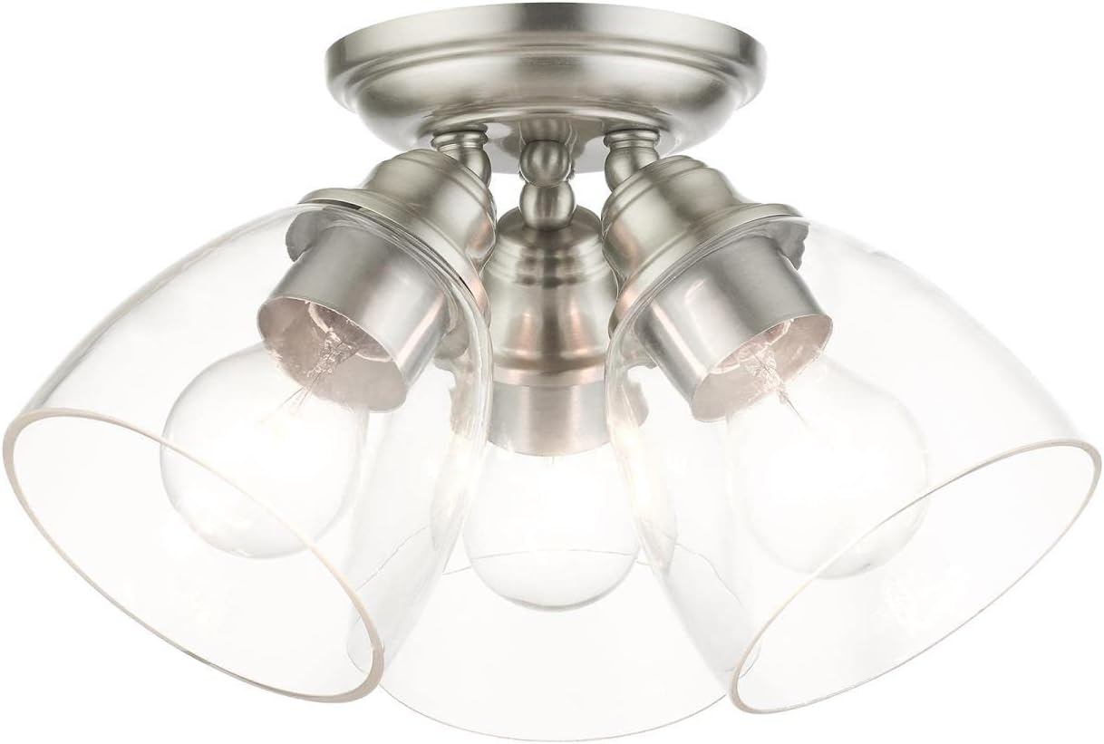 Livex Lighting Montgomery 3 - Light Flush Mount in  Brushed Nickel