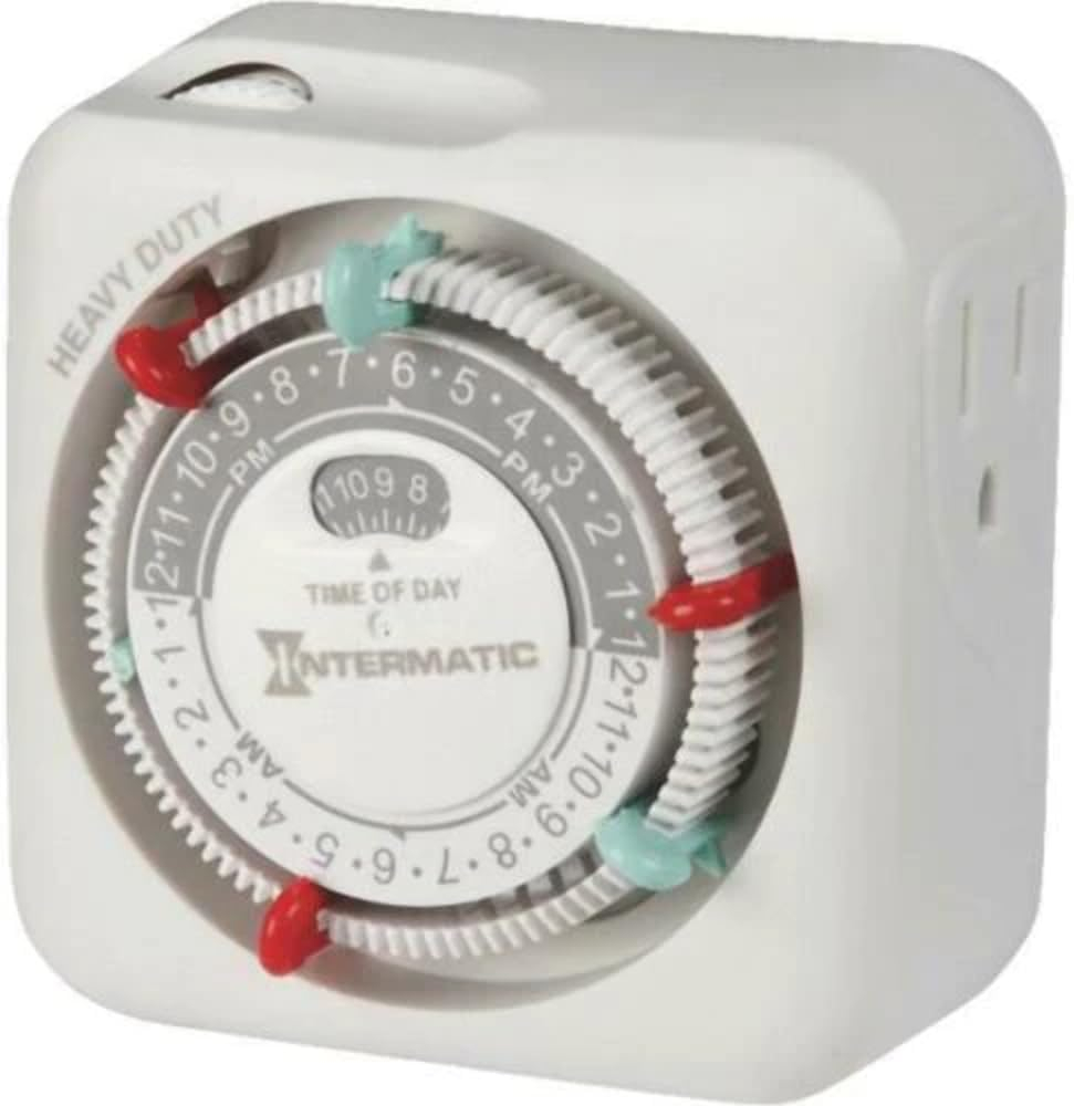Intermatic TN311K 15-Amp Heavy Duty Lamp and Appliance Timer - Versatile Control for Lights and Devices - Easy Operation Electrical Timer
