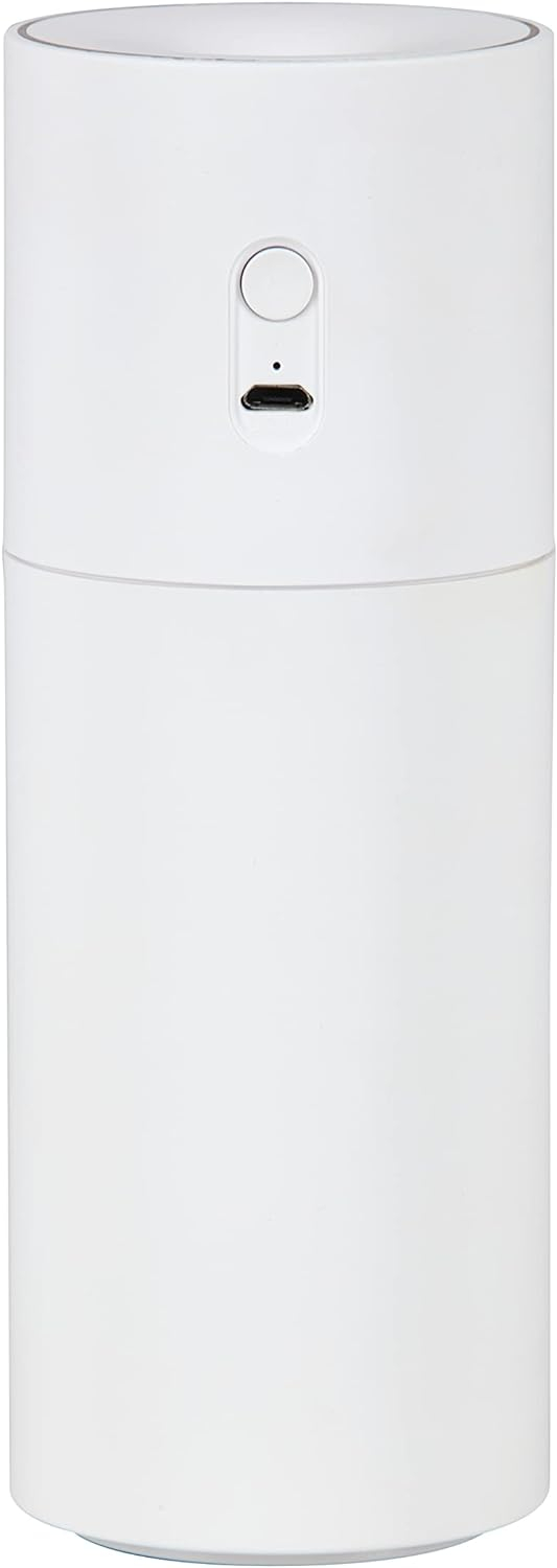 Homedics Portable Ultrasonic Humidifier, Cordless, Desktop, Travel, up to 10-Hour Runtime, Visible Quiet Cool Mist, White