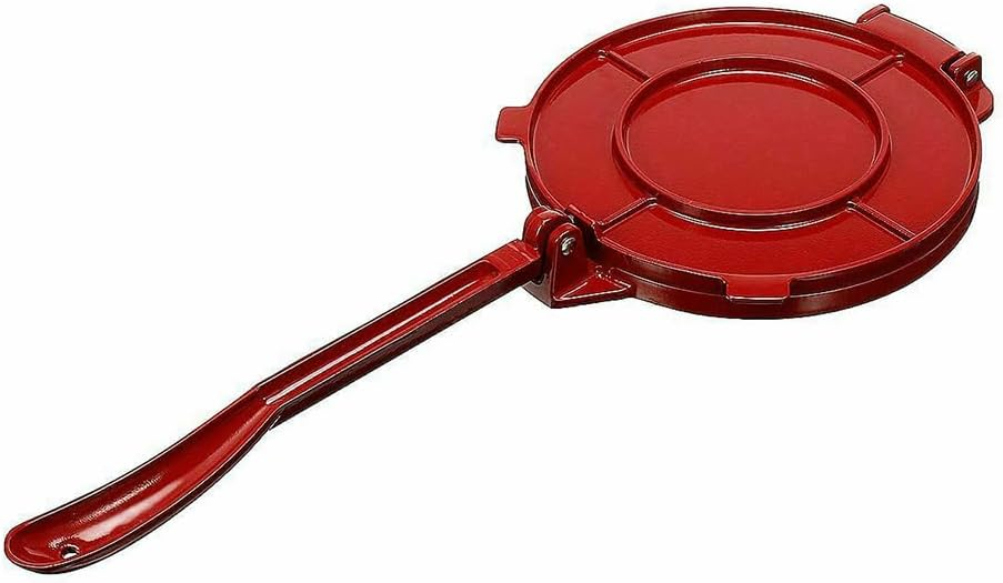 Red Stainless Steel 7.87 Inch Tortilla Press with Non-Stick Surface