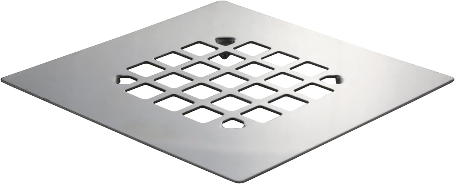4010171 DRAIN COVER SQR SNP CHR Danco 4-1/4 in. Chrome Gray Square Drain Cover (Pack of 1)
