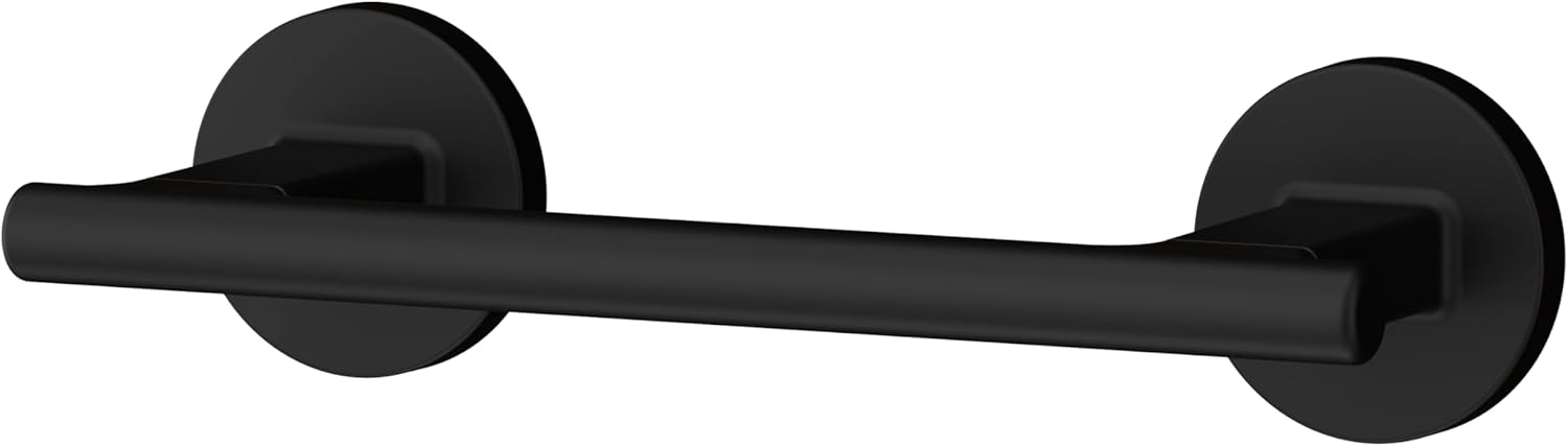 Matte Black Metal Wall-Mounted Toilet Paper Holder