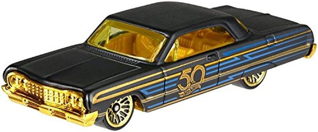 New 1:64 Hot Wheels 50th Anniversary Black & Gold Collection - Set of 6pcs