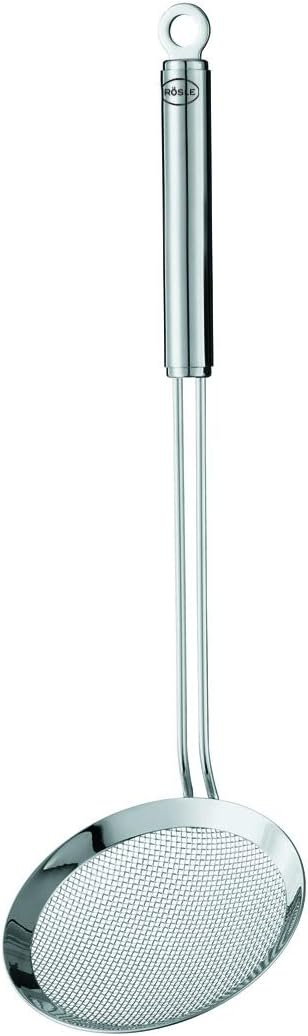 Rosle Round Handle Coarse Mesh Wire Kitchen Skimmer, 5.5" Diameter, Silver