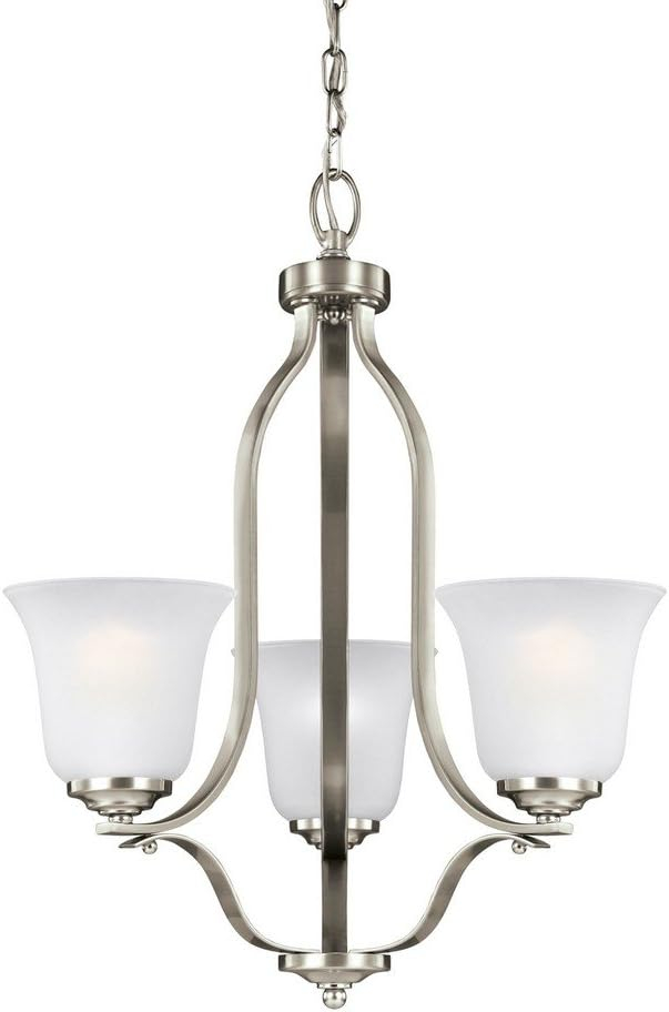 LeCeleBee Generation - Transitional Three Light Chandelier from Seagull-Emmons Collection in Pewter, Silver Finish, Brushed Nickel, Height: 22. 50 inches W...