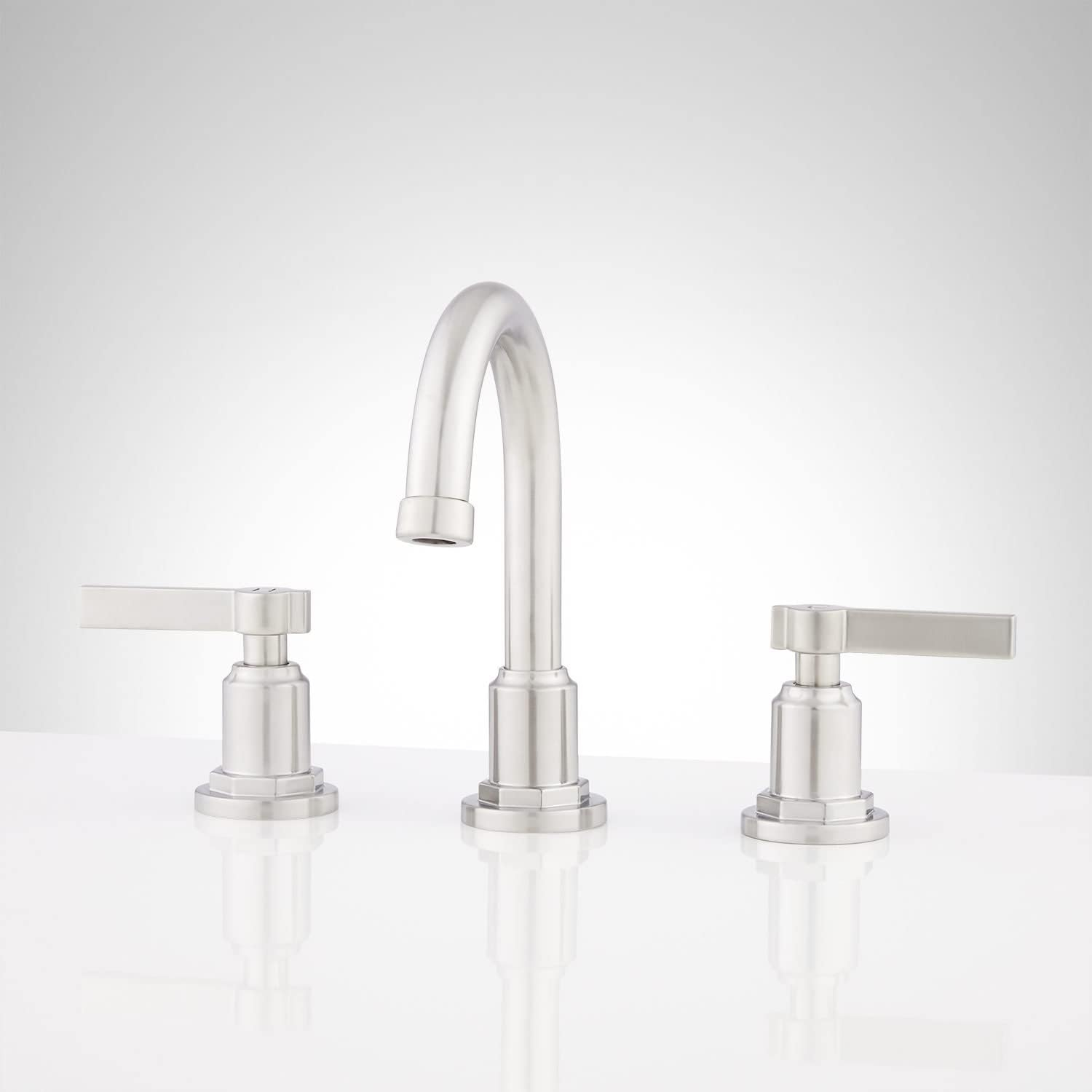 Greyfield 1.2 GPM Widespread Bathroom Faucet with Metal Lever Handles and Pop-Up Drain Assembly