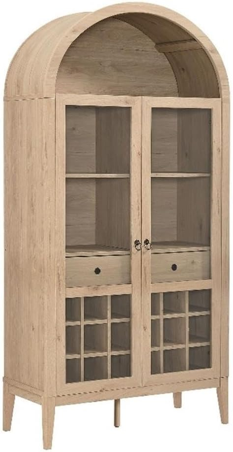 Modway Nolan Arched Bar Cabinet in Light Oak