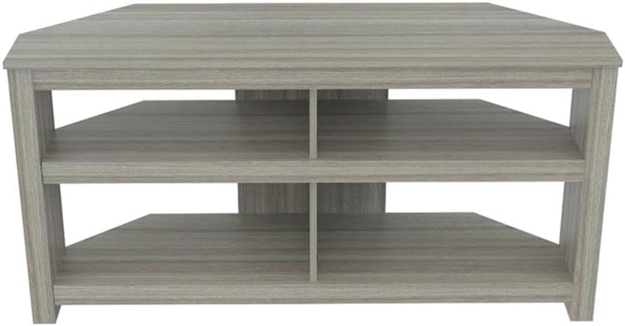 Inval 4-Shelf Corner TV Stand for TVs up to 60”, Washed Oak