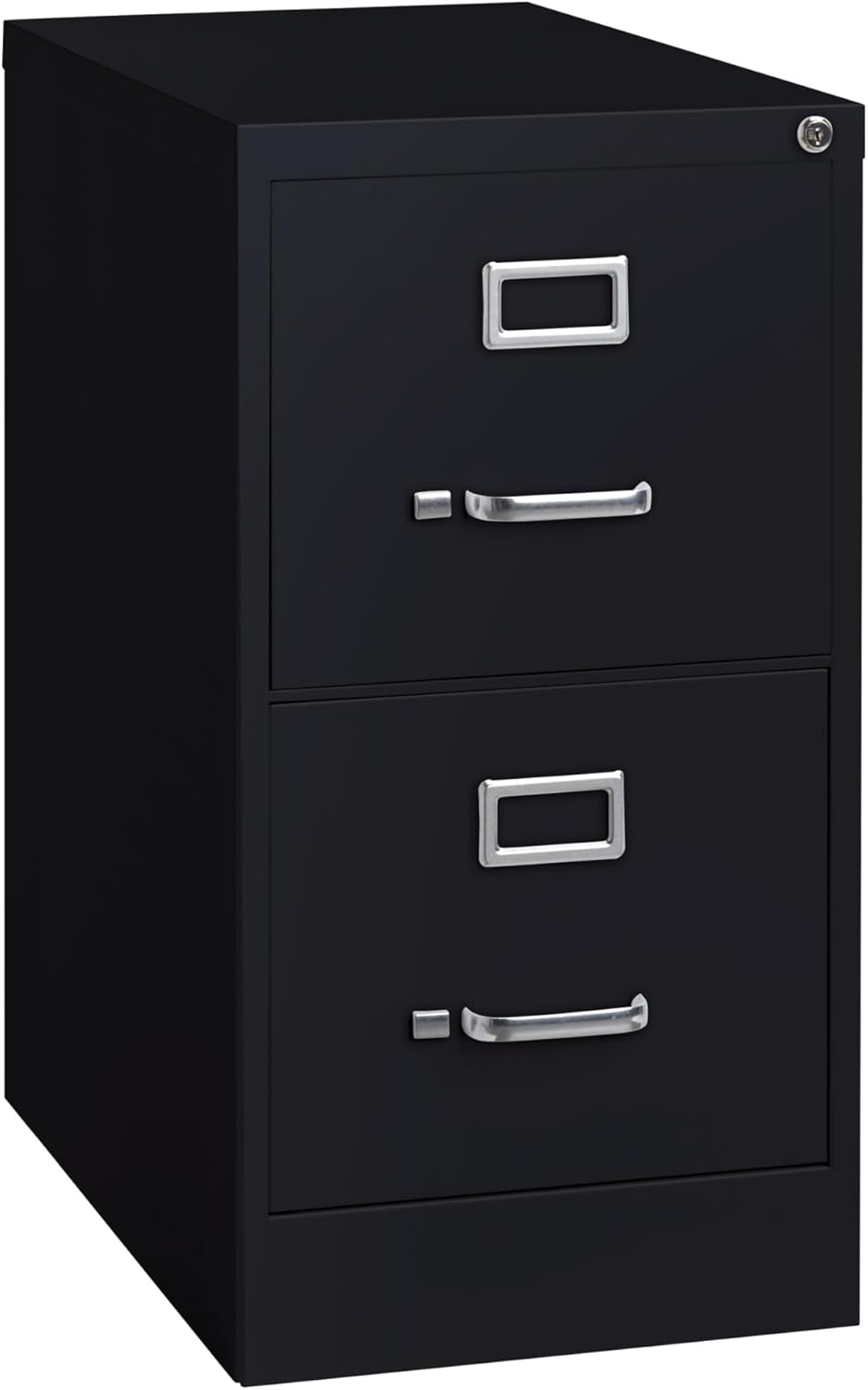 Black 2-Drawer Vertical Steel Lockable File Cabinet