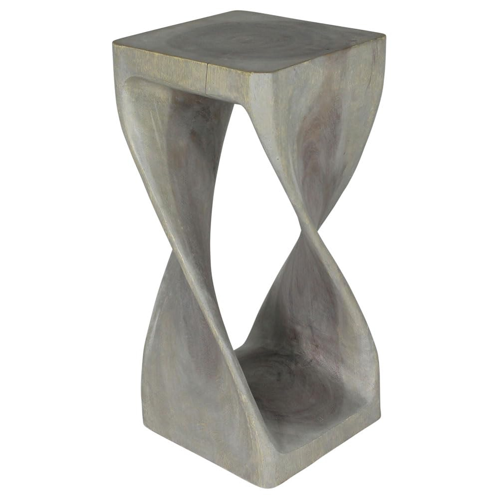 Haussmann® Original Wood Twist Stool 12 X 12 X 20 In High Grey Oil